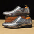 Elegant Patent Leather Derby Shoes for Men – Formal Wedding and Business Office Footwear with Pointed Toe Design, Available in Size 48
